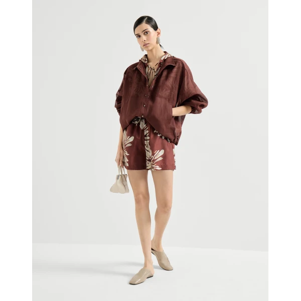 Brunello Cucinelli Bloom print pongee shirt, view 6