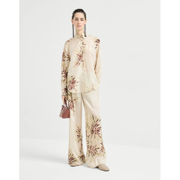 Brunello Cucinelli Bloom print pongee shirt, view 6