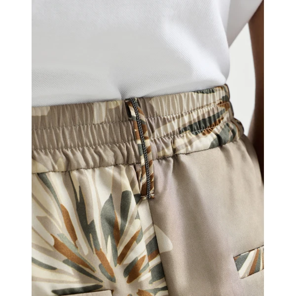 Brunello Cucinelli Bloom print pongee trousers, view 4
