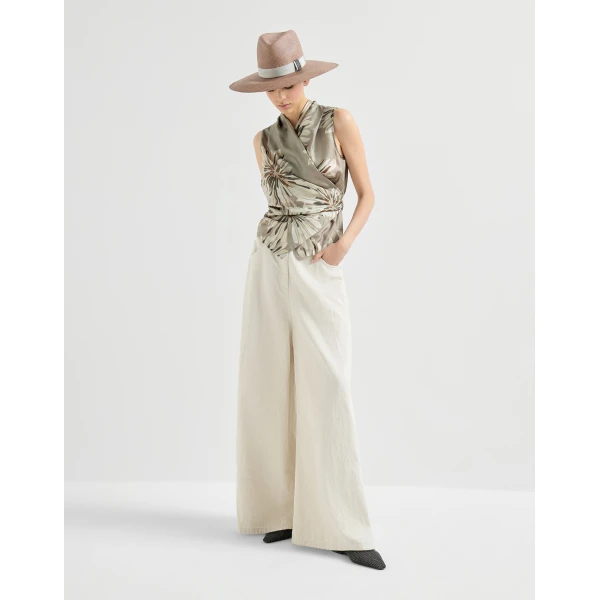 Brunello Cucinelli Bloom print pongee vest, view 6