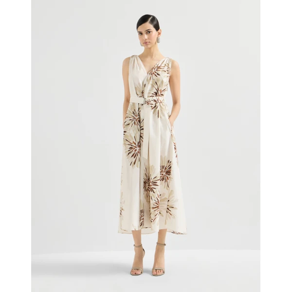 Brunello Cucinelli Bloom print poplin dress, view 2