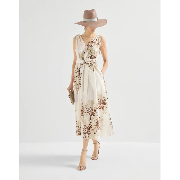Brunello Cucinelli Bloom print poplin dress, view 6