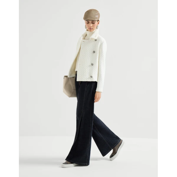 Brunello Cucinelli Cable knit blazer in White, view 6