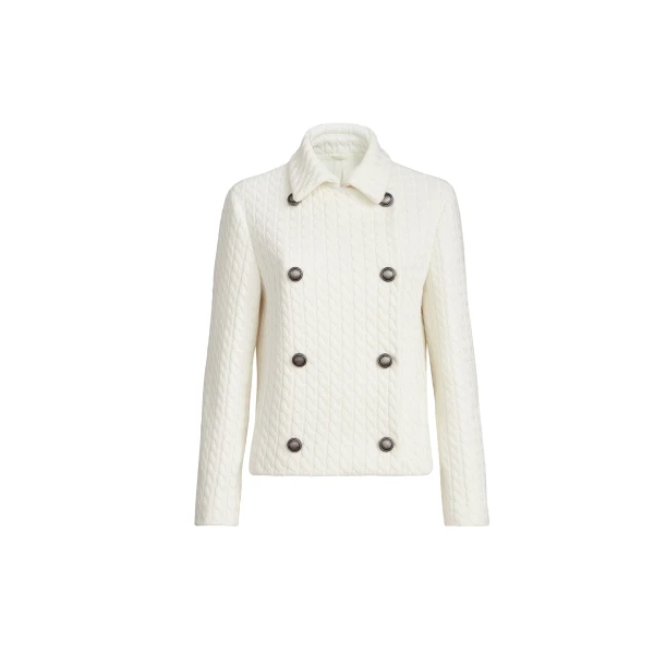 Brunello Cucinelli Cable knit blazer in White