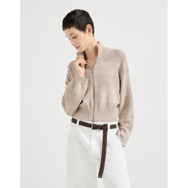 Brunello Cucinelli Cardigan with dazzling stripes, view 2