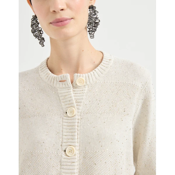 Brunello Cucinelli Cardigan with dazzling stripes, view 4