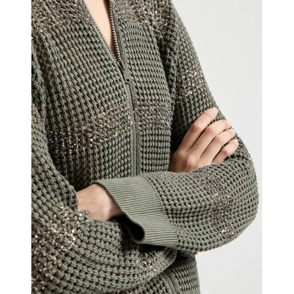 Brunello Cucinelli Cardigan with dazzling stripes, view 4