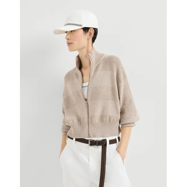 Brunello Cucinelli Cardigan with dazzling stripes, view 5