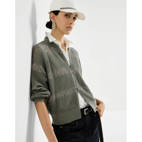 Brunello Cucinelli Cardigan with dazzling stripes, view 5