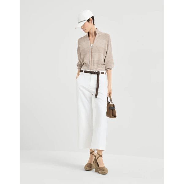 Brunello Cucinelli Cardigan with dazzling stripes, view 6