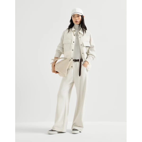 Brunello Cucinelli Cashmere and silk Sparkling sweater in Pearl Grey, view 6