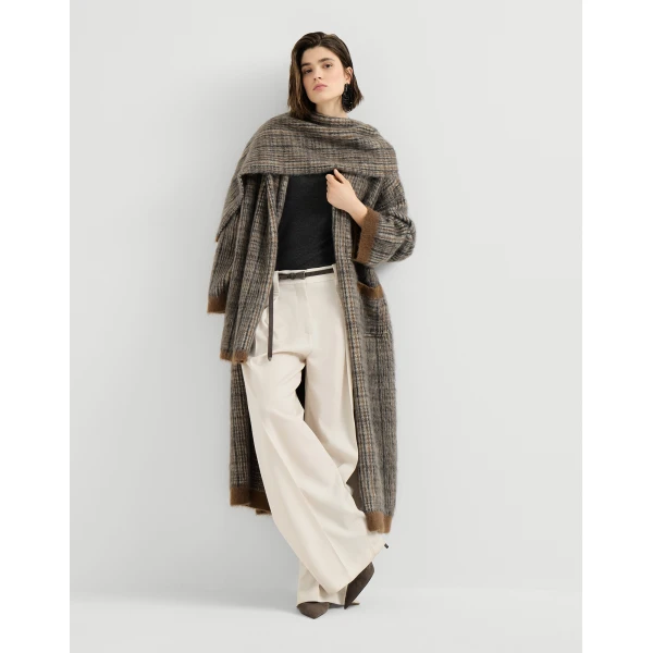 Brunello Cucinelli Cashmere and silk lightweight sweater in Anthracite, view 6