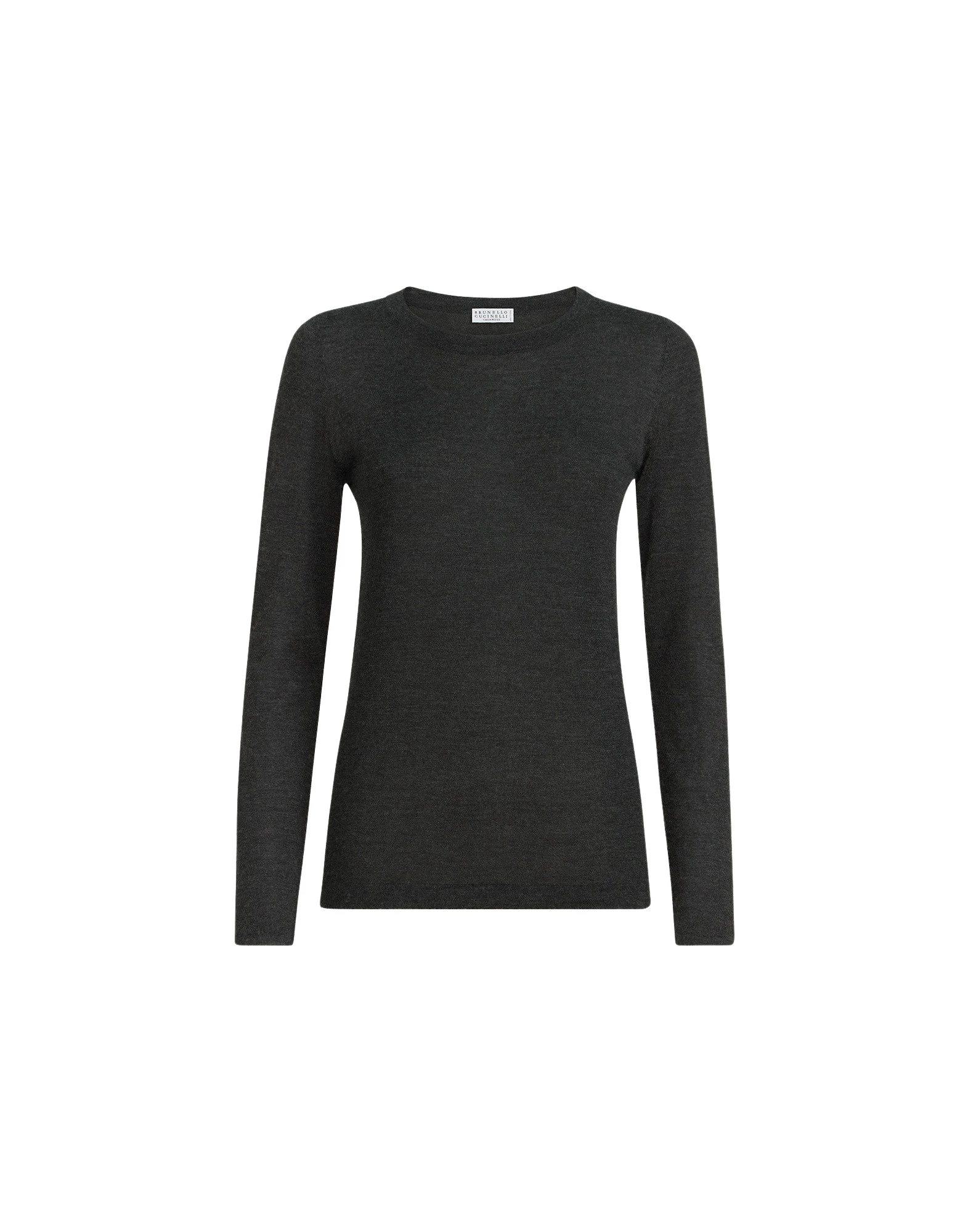 Cashmere and silk lightweight sweater in Anthracite