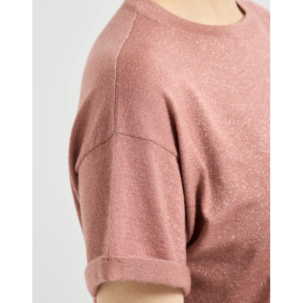 Brunello Cucinelli Cashmere and silk lightweight sweater in Pink, view 4