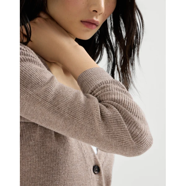 Brunello Cucinelli Cashmere cardigan in Light Brown, view 4