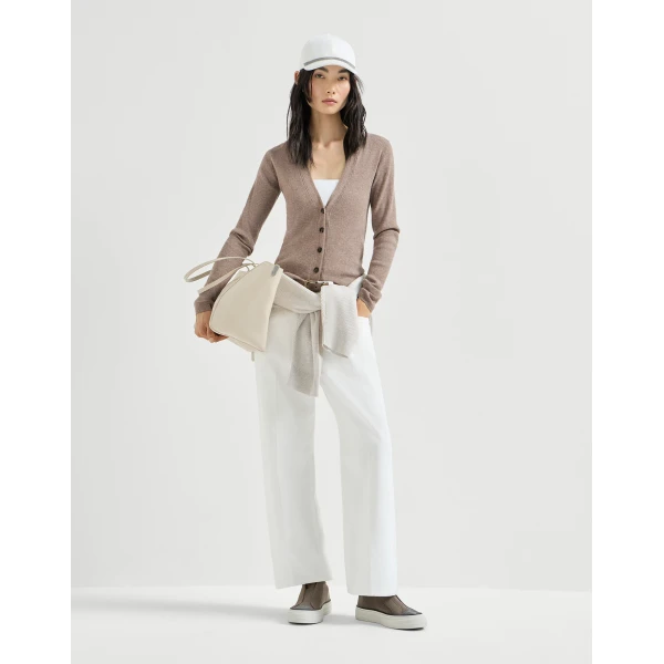 Brunello Cucinelli Cashmere cardigan in Light Brown, view 6