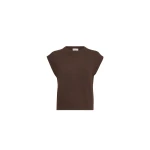 Brunello Cucinelli Cashmere knit T-shirt in Pine Cone Brown