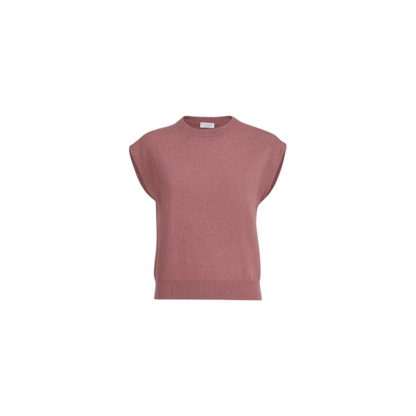 Brunello Cucinelli Cashmere knit T-shirt in Purple