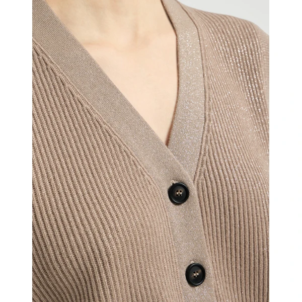 Brunello Cucinelli Cashmere knit vest in Light Brown, view 4