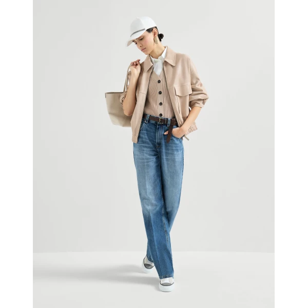 Brunello Cucinelli Cashmere knit vest in Light Brown, view 6
