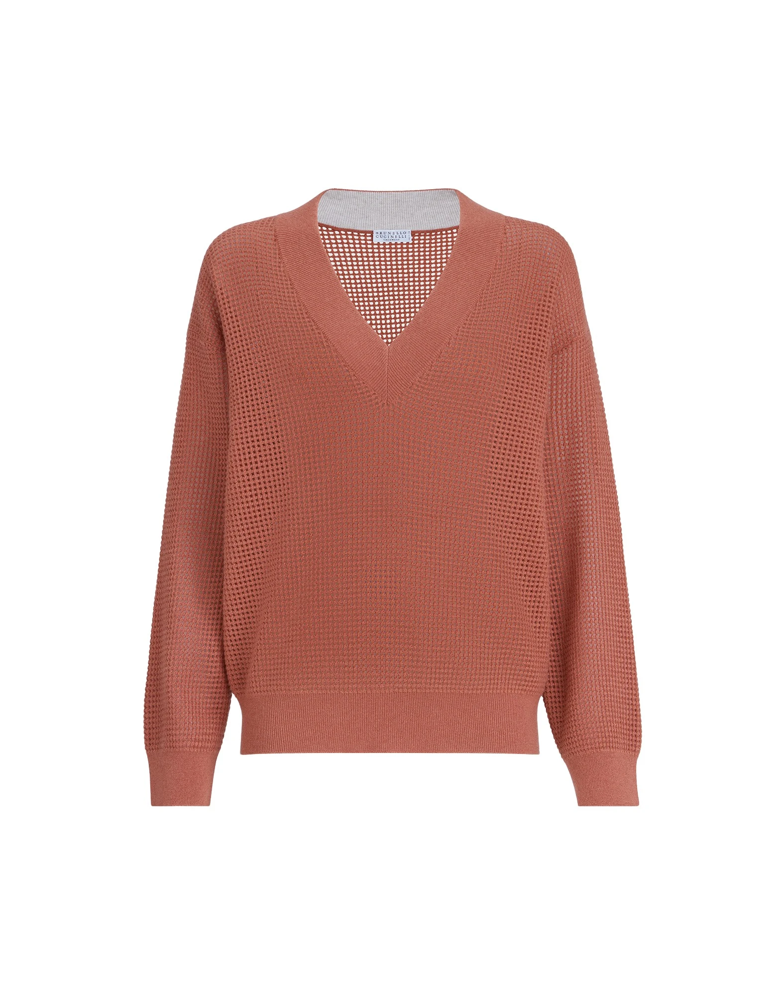 Brunello Cucinelli Cashmere net sweater in Orange