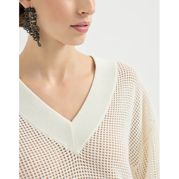 Brunello Cucinelli Cashmere net sweater in Panama, view 4