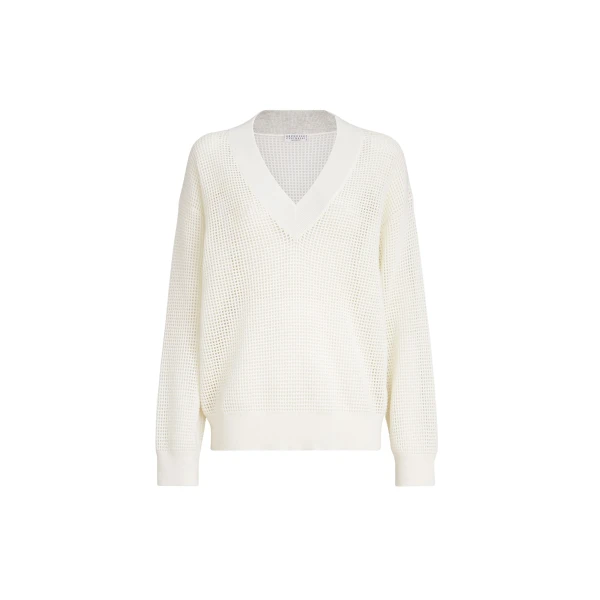 Brunello Cucinelli Cashmere net sweater in Panama