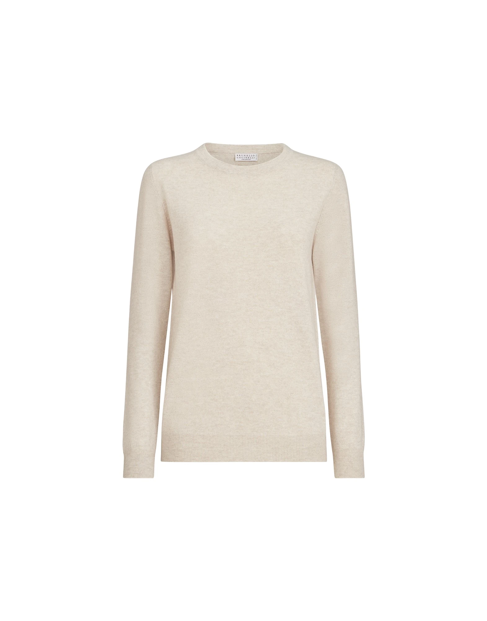 Brunello Cucinelli Cashmere sweater with monili in Oat
