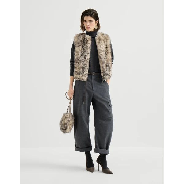 Brunello Cucinelli Cashmere turtleneck sweater in Lignite Grey, view 6