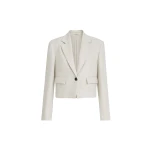 Brunello Cucinelli Chevron cropped blazer in Beige