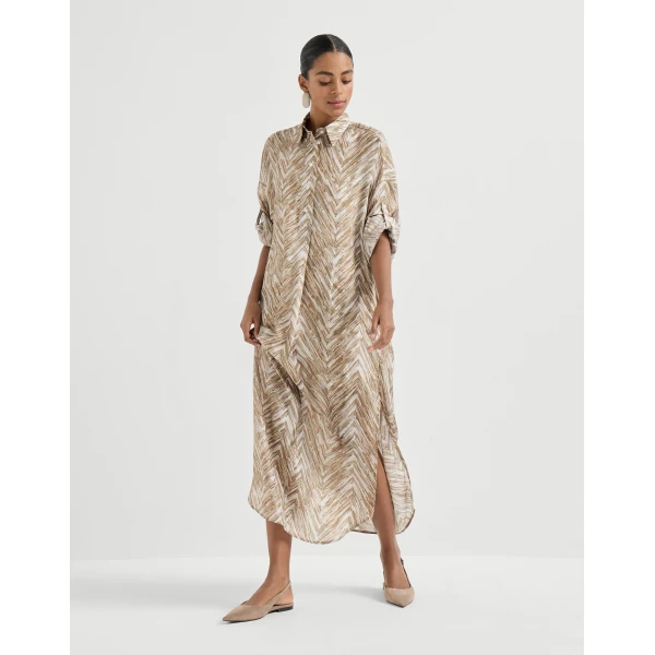 Brunello Cucinelli Chevron print dress, view 2
