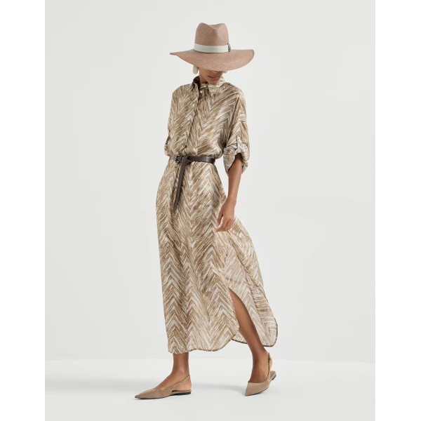 Brunello Cucinelli Chevron print dress, view 6