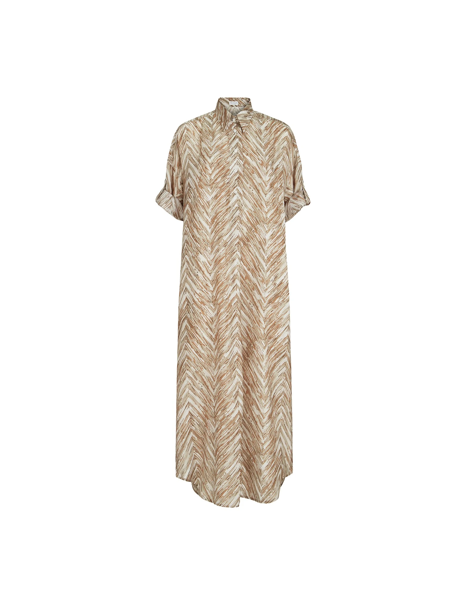 Brunello-Cucinelli-Chevron-print-dress83243_nobg Brunello Cucinelli Chevron print dress