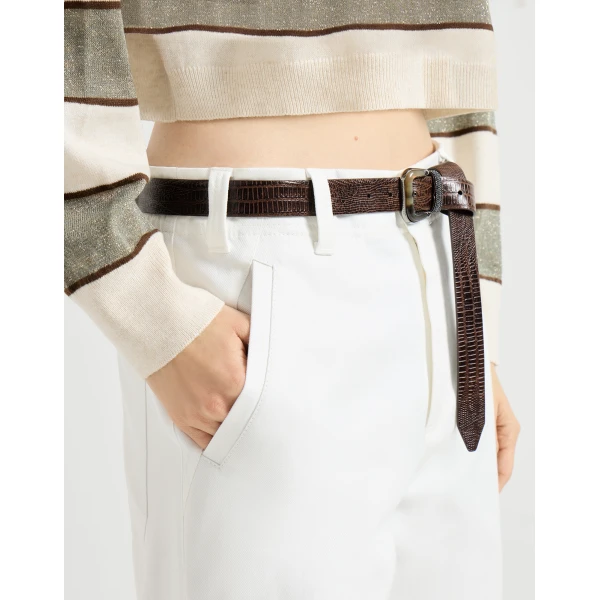 Brunello Cucinelli Chino Crop trousers in White, view 4