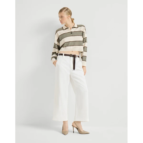 Brunello Cucinelli Chino Crop trousers in White, view 5