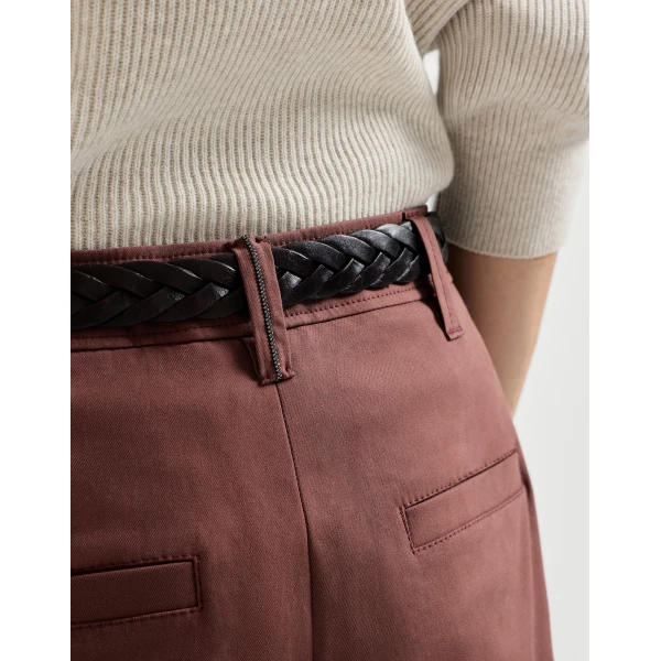 Brunello Cucinelli Cigarette trousers in Bordeaux, view 4