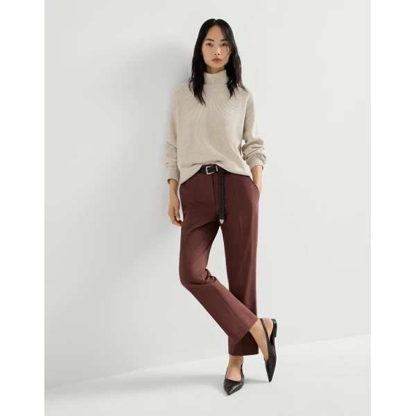 Brunello Cucinelli Cigarette trousers in Bordeaux, view 5