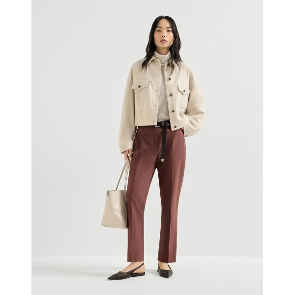 Brunello Cucinelli Cigarette trousers in Bordeaux, view 6