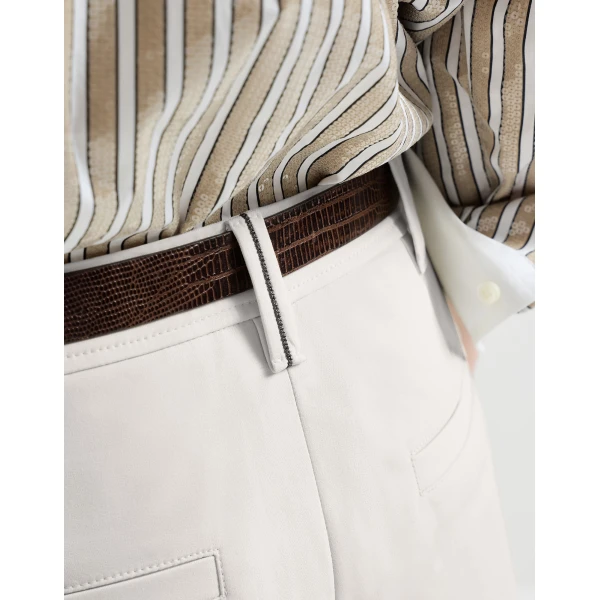 Brunello Cucinelli Cigarette trousers in Oat, view 4