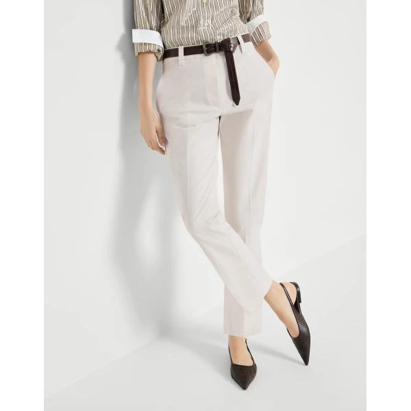 Brunello Cucinelli Cigarette trousers in Oat, view 5