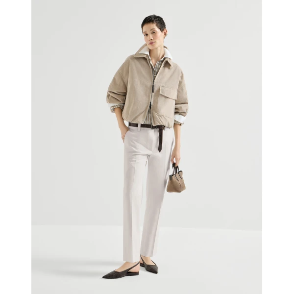 Brunello Cucinelli Cigarette trousers in Oat, view 6