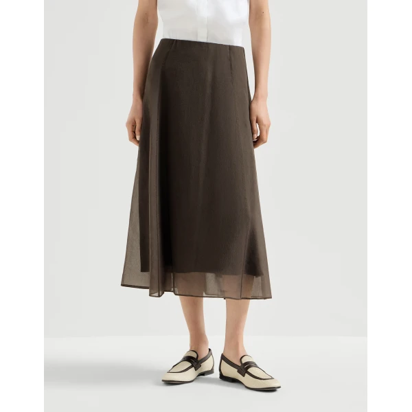 Brunello Cucinelli Circle skirt in Cocoa, view 2