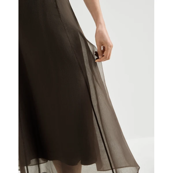 Brunello Cucinelli Circle skirt in Cocoa, view 4