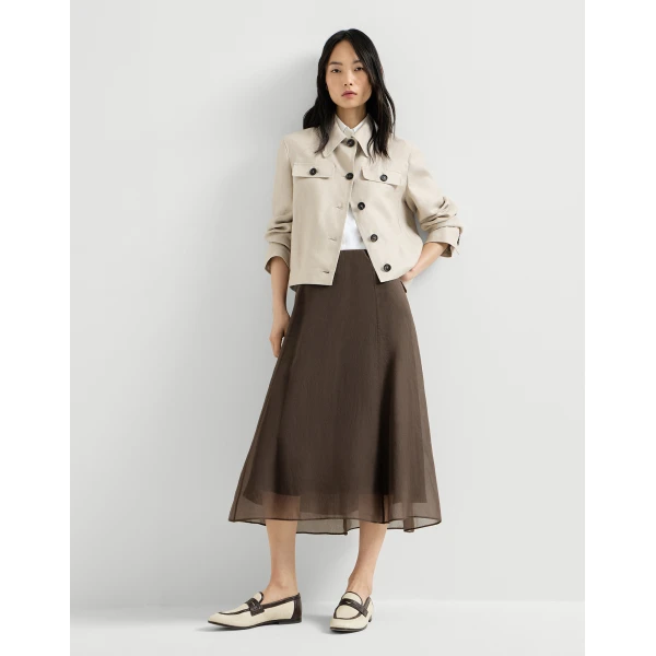 Brunello Cucinelli Circle skirt in Cocoa, view 5