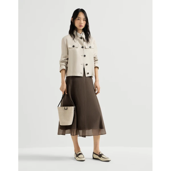 Brunello Cucinelli Circle skirt in Cocoa, view 6