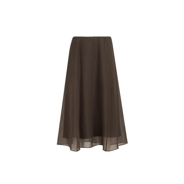 Brunello Cucinelli Circle skirt in Cocoa