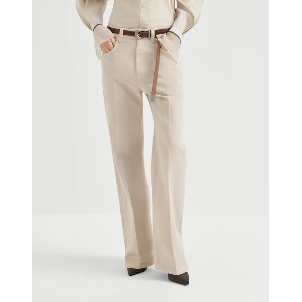 Brunello Cucinelli Contemporary Loose Trousers in Sand, view 2