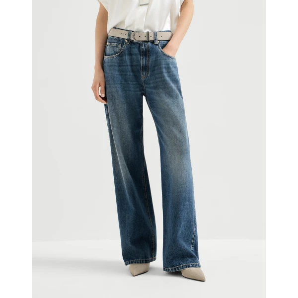 Brunello Cucinelli Contemporary Loose trousers in Denim, view 2