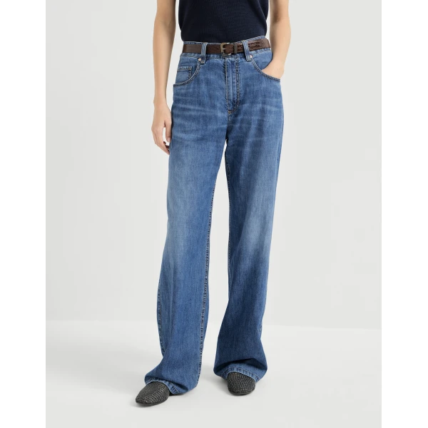 Brunello Cucinelli Contemporary Loose trousers in Denim, view 2