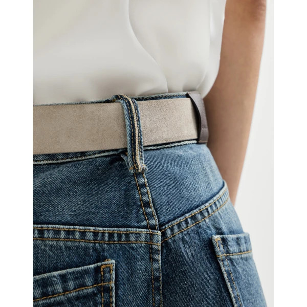 Brunello Cucinelli Contemporary Loose trousers in Denim, view 4